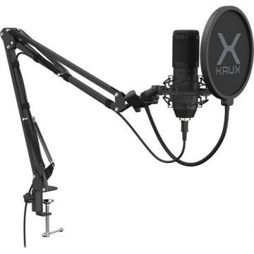 Set microfon Krux KRX0109, USB, Cardiod (Negru)