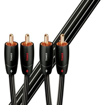 Cablu audio Audioquest Tower, 2x RCA Male - 2x RCA Male, 12m, negru-alb