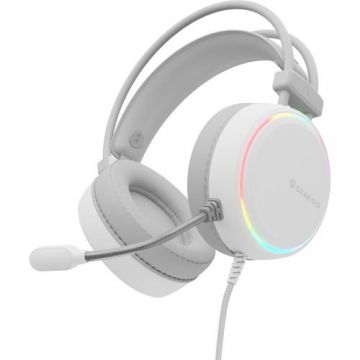 Casti de gaming Genesis Neon 613, iluminare RGB (Alb)