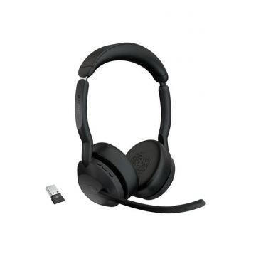 Casti Stereo Jabra Evolve2 55, ANC, Microfon, USB, Bluetooth (Negru)