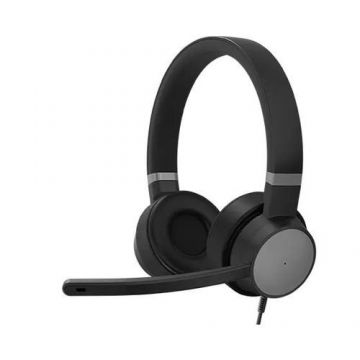 Casti Stereo Lenovo Go Wired, ANC, USB-C (Negru)