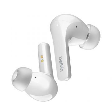 Casti True Wireless Belkin SoundForm Flow, Bluetooth, Microfon (Alb)