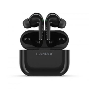 Casti True Wireless LAMAX Clips1, Bluetooth 5.1, Incarcare USB-C, Touch Control (Negru)