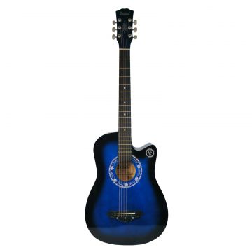 Chitara clasica din lemn IdeallStore®, Cutaway Country Blue, 95 cm, albastru