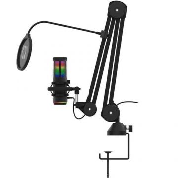 Microfon AQIRYS Galileo, cardioid & omnidirectional, USB-C (Negru)
