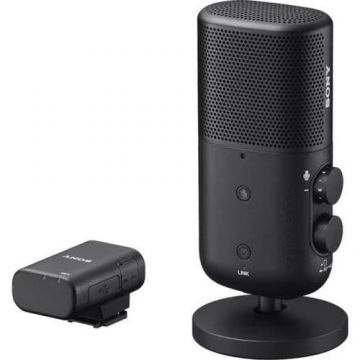 Microfon streaming Sony ECM-S1, USB-C, Bluetooth (Negru)