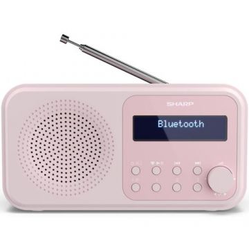 Radio portabil digital Sharp Tokyo, DAB+, FM RDS, Bluetooth, Roz