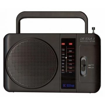 Radio portabil Eltra Tola, FM, Jack 3.5 mm (Negru)