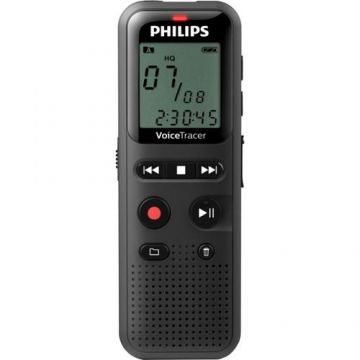 Reportofon stereo Philips VoiceTracer DVT 1160, 8GB, 3.5 mm, LCD 2inch (Negru)