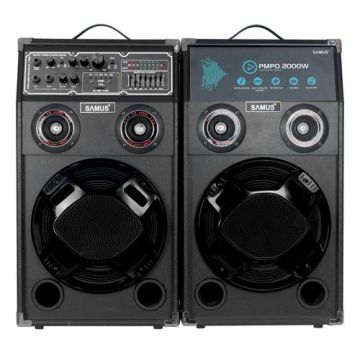 Set boxe audio Samus TWIN SOUND 10, 200 W, Egalizator 7 benzi, Bluetooth, AUX, USB, Card SD (Negru)