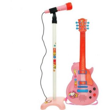 Set chitara si microfon roz Hello Kitty Set chitara si microfon roz Hello Kitty