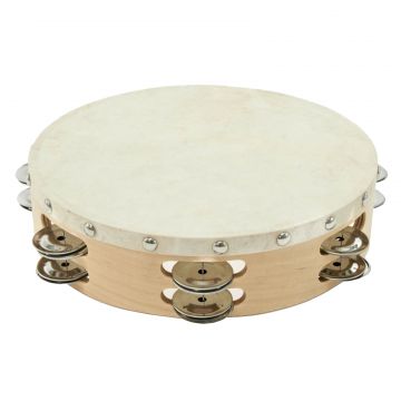 Tamburina dubla IdeallStore®, Oriental Mix, lemn, panza, 25x5 cm, bej