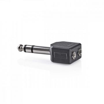 Adaptor 2 x jack 3.5mm la jack stereo 6.35mm M-T, Nedis CAGP23922BK