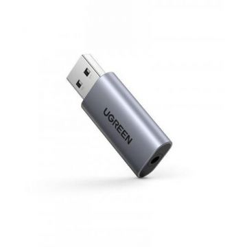 Adaptor Audio Extern Interfata USB 2.0 (T) La 3.5 mm Jack (M) Gri