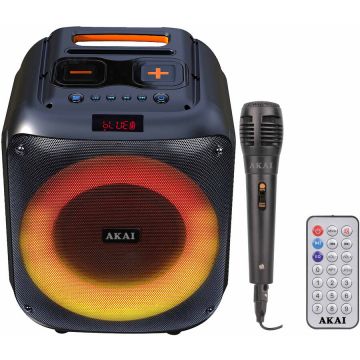 Akai Boxa Portabila Akai ABTS-V30, 40W, Bluetooth, Lumini RGB, Negru