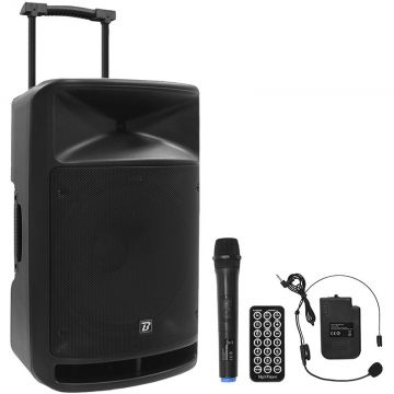 Boxa Portabila 15''/38Cm Tweeter 350W Bt Usb Fm Sd Negru