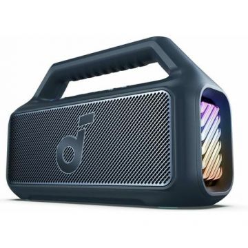 Boxa portabila Anker Soundcore Boom 2, 80W, Bluetooth, BassUp 2.0, Waterproof IPX7, Lumini RGB (Albastru)
