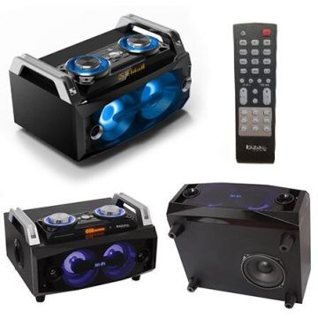 Boxa Portabila SPLBOX120 USB/SD/BT/FM/AUX 120W Iluminare LED Negru