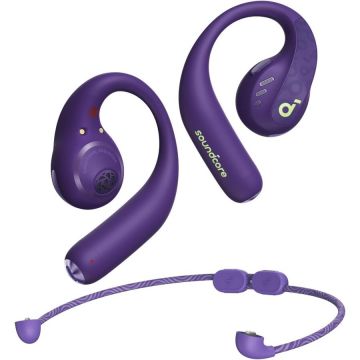 Casti Audio A3871GQ1 True Wireless SoundCore AeroFit Pro IPX5 Autonomie 46H LDAC Bluetooth 5.3 Violet