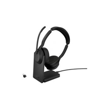 Casti Call Center Jabra Evolve2 55 Link380c, USB-C, MS, Stereo, Stand incarcare (Negru)