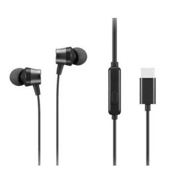 Casti cu microfon Lenovo 4XD1J77351, USB-C (Negru)