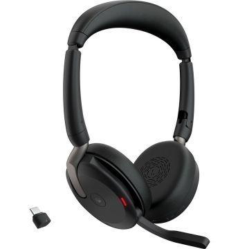 Casti Evolve2 65 Flex Duo, Headset (black, Stereo, Microsoft Teams, USB-C, Link380c)