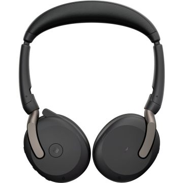 Casti Evolve2 65 Flex Duo WLC, with charging pad, headset (black, stereo, Microsoft Teams, USB-A, Link380a)