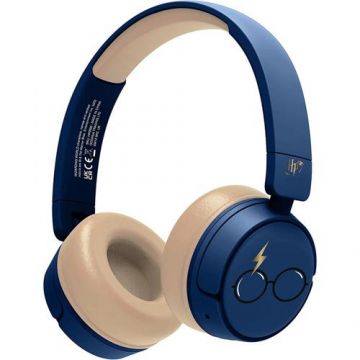 Casti Gaming OTL Harry Potter, Pentru copii, Microfon, Cu fir si Bluetooth (Albastru/Auriu)