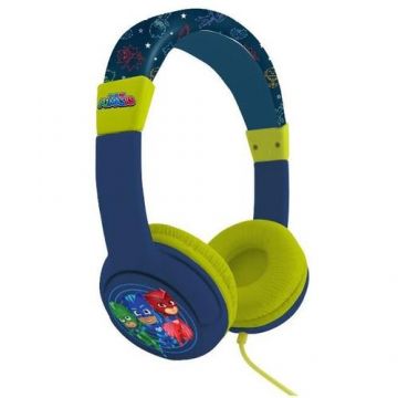 Casti Gaming OTL PJ Masks, Pentru copii, Cu fir (Albastru/Verde)