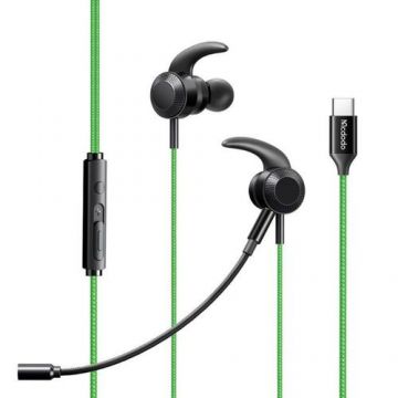 Casti Stereo In-Ear Mcdodo HP-1341 Digital Gaming, USB Type-C, Microfon (Verde) Casti Stereo In-Ear Mcdodo HP-1341 Digital Gaming, USB Type-C, Microfon (Verde)