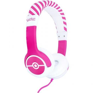 Casti Stereo OTL Pokemon Pokeball Pink, Pentru copii, Cu fir (Roz)