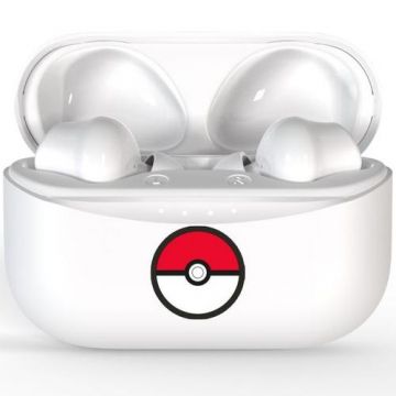 Casti True Wireless OTL Pokémon Pokeball, Microfon, Bluetooth 5.0 (Alb)