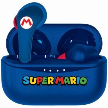 Casti True Wireless OTL Super Mario Blue, Microfon, Bluetooth 5.0 (Albastru)