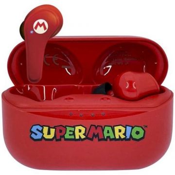 Casti True Wireless OTL Super Mario Icon, Microfon, Bluetooth (Rosu)