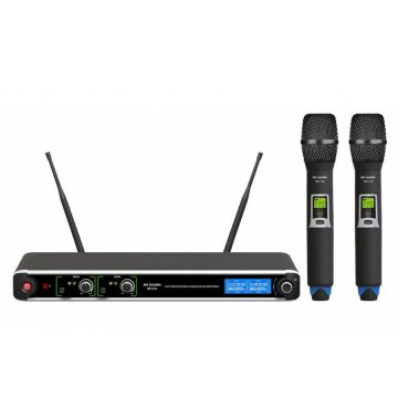 Microfon Dublu De Mana WR-218 Wireless Sincronizare IR Negru