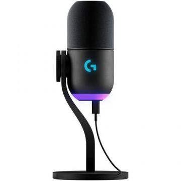 Microfon Gaming Logitech Yeti GX Dynamic RGB, LIGHTSYNC, Negru