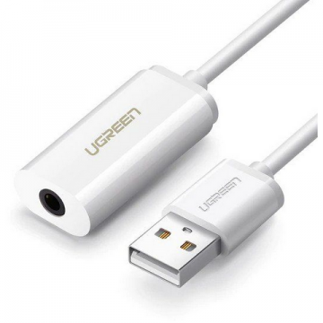 Placa De Sunet USB (T) La jack 3.5mm (M) Alb