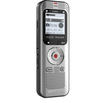Reportofon Philips DVT2015, USB, Cu baterii, 8GB, Jack 3.5mm, Radio (Argintiu/Negru)