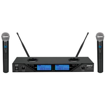 Set 2 Microfoane Wireless 8 Canale Reglabile Bst Negru