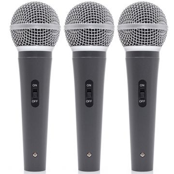 Set 3 Microfoane Mana 3 Bucati Nuca Microfon Negru