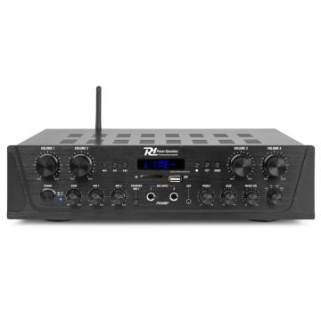 Amplificator audio profesional cu 4 canale Power Dinamics PV240BT 953.032, USB/SD, Bluetooth, 200W RMS, 8 ohm