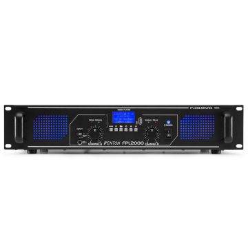 Amplificator digital profesional Fenton FPL2000 172.082, USB/SD, Bluetooth, MP3, 4000W, 4 ohm