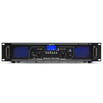 Amplificator digital profesional Fenton FPL700 172.087, USB/SD, Bluetooth, MP3, 2x350W, 4-8 ohm