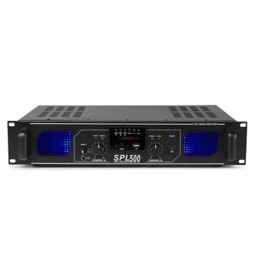 Amplificator profesional cu 2 canale Skytec SPL500MP3 178.766, USB/SD, 250W RMS, 4 ohm
