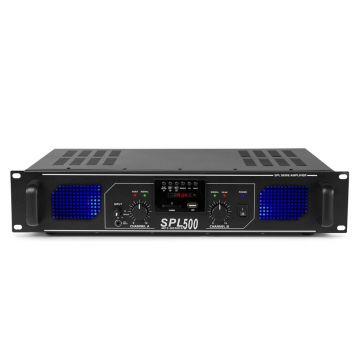 Amplificator profesional cu 2 canale Skytec SPL500MP3 178.766, USB/SD, 250W RMS, 4 ohm