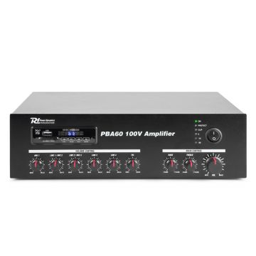 Amplificator sonorizari linie Power Dynamics PBA60 952.093, USB/SD, Bluetooth, 30W RMS, 100V/8ohm