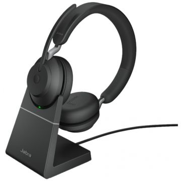 Casti Jabra Evolve2 65 Stereo USB-A UC Stand Negru