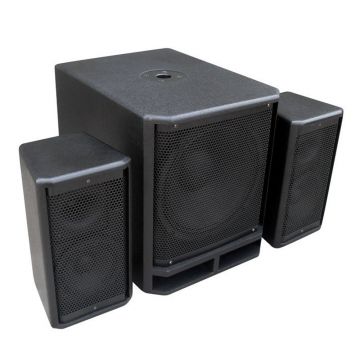 Sistem boxe Power Dynamics cu subwoofer activ 178.927, 12 inch, 2x6.5 inch sateliti, 8 ohm, 33-20.000 Hz