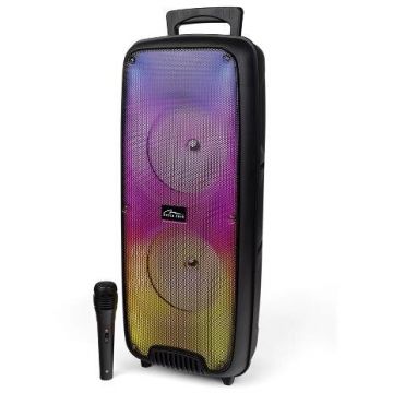 Boxa Portabila Karaoke Flamezilla MT3178 Bluetooth Microfon Inclus LED RGB 20W Negru