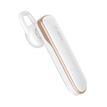 Casca Handsfree Bluetooth Devia Smart 4.2, MultiPoint, A2DP, Reducere zgomot, Voce clara (Alb)